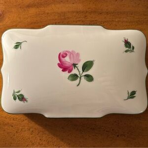 Vintage Wien Rectangular Porcelain Trinket Box - Made In Austria